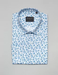 Koszule męskie - Borgio koszula calimera 00317 długi rękaw biały slim fit - grafika 1