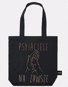 Torby i wózki na zakupy - PSYJACIELE NA ZAWSZE / torba bawełniana / czarna - miniaturka - grafika 1