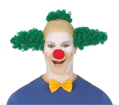 Dodatki do strojów karnawałowych - Peruka "Łysina Klauna" z pęczkami zielonych włosów - miniaturka - grafika 1