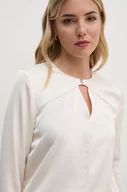 Bluzki damskie - Calvin Klein bluzka damska kolor beżowy gładka K20K207650 - miniaturka - grafika 1