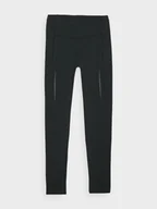 Spodnie sportowe damskie - Damskie legginsy do biegania 4F 4FWAW24TFTIF266 - czarne - miniaturka - grafika 1