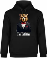 Bluzy męskie - BLUZA MĘSKA Z KAPTUREM OJCIEC CHRZESTNY GODFATHER MIŚ CZARNA R-3XL A140 - miniaturka - grafika 1