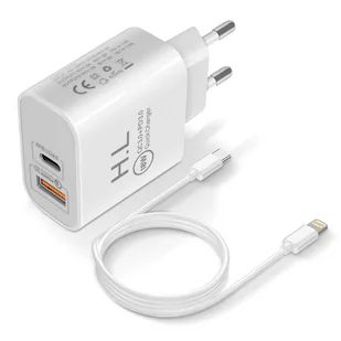 Ładowarka samochodowa USB / USB-C 18W Power Delivery Q.C 3.0 Lightning Cable Biała - Ładowarki samochodowe - miniaturka - grafika 1