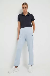 Spodnie damskie - Hummel spodnie dresowe kolor niebieski melanżowe - grafika 1