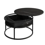 Ławy i stoliki kawowe - Vicco Stolik kawowy Marlo, Czarny/marmurowo-biały, 77 x 77 cm - miniaturka - grafika 1