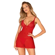 Piżamy damskie - Koszulka Chilisa babydoll + stringi GRATIS! Czerwony (Rozmiar XS/S) - miniaturka - grafika 1