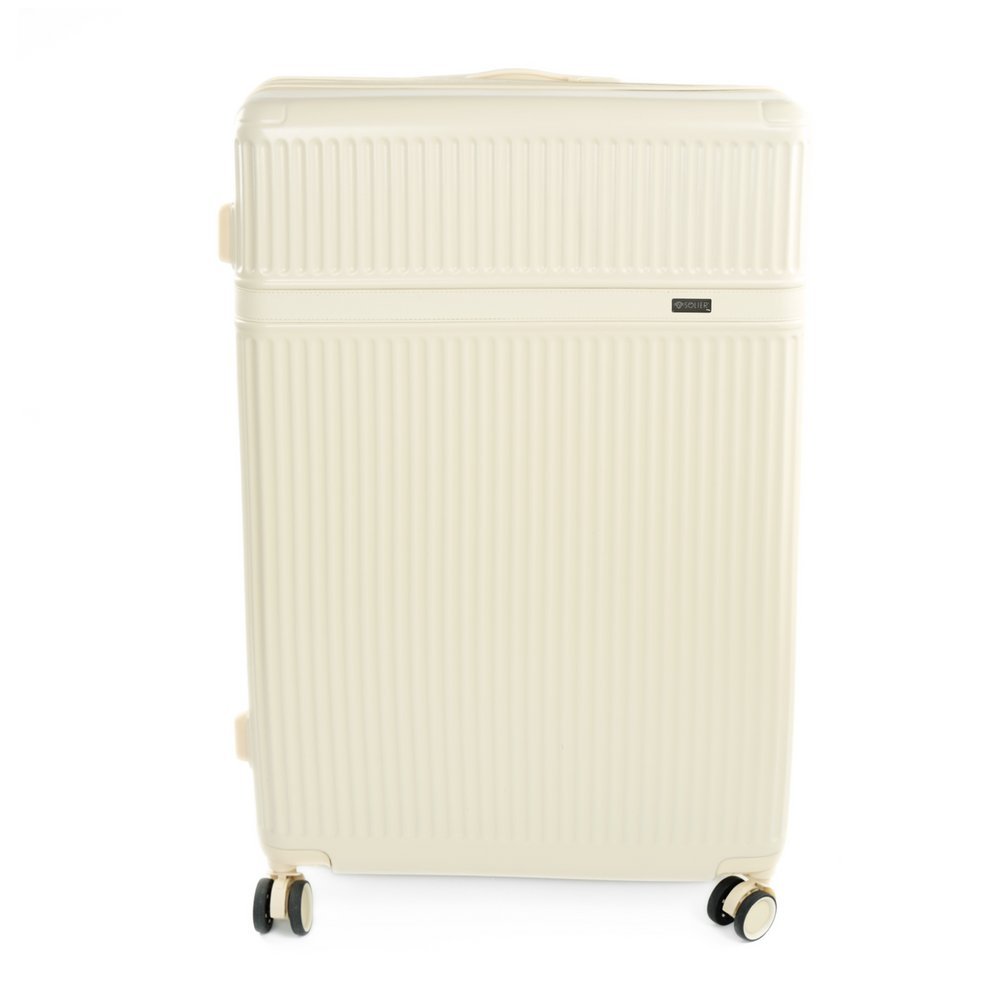 Walizka podróżna twarda duża Solier Nokiro 28' XL - beż