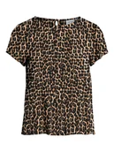 Bluzki damskie - Vila Bluzka w kolorze beżowo-brązowym - miniaturka - grafika 1