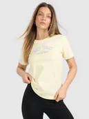 Koszulki i topy damskie - 4F T-shirt regular z nadrukiem damski - żółty S - miniaturka - grafika 1