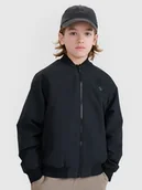 Kurtki i kamizelki sportowe męskie - 4F Kurtka przejściowa bomberka chłopięca - czarna 122 (6-7 lat) - miniaturka - grafika 1