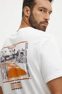 Billabong t-shirt bawełniany Dreamy Place męski kolor biały z nadrukiem EBYZT00192 - Koszulki męskie - miniaturka - grafika 1