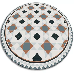 Dywan okrągły winylowy do domu okrągła geometryczne romby fi60 cm - Dywany - miniaturka - grafika 1