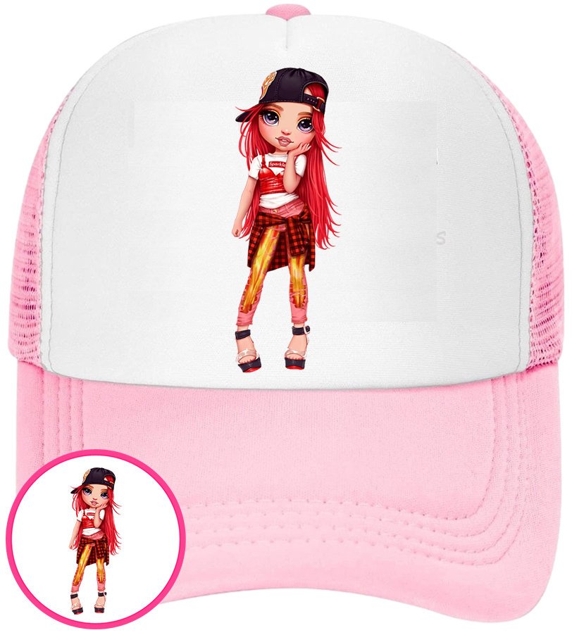 CZAPKA Z DASZKIEM RAINBOW HIGH DLA DZIECI SIATKA RÓŻOWA BEJSBOLÓWKA