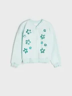 Swetry dla dziewczynek - Sinsay - Bluza bomber - zielony - miniaturka - grafika 1