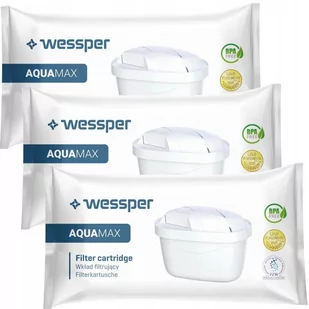 3x Wessper AquaMax zamienny filtr/wkład wody do dzbanków: Brita, Aquaphor, Wessper, Dafi (ZAMIENNIK) - Wkłady filtrujące - miniaturka - grafika 1