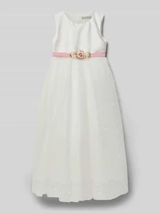 Sukienka midi o kroju regular fit z kwiatowym obszyciem - Sukienki i spódniczki dla dziewczynek Sukienka midi o kroju regular fit z kwiatowym obszyciem - Sukienki i spódniczki dla dziewczynek - miniaturka - grafika 1