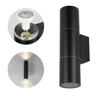 Kinkiet ścienny AVA 3 dwustronny OKRĄGŁY CZARNY IP54 GU10 lampa zewnętrzna - Lampy ogrodowe - miniaturka - grafika 1