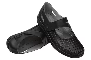 Półbuty na rzepy AXEL Comfort 1879 H Czarne na Haluksy Kosela Medic 9879 - Moda i Uroda OUTLET - miniaturka - grafika 4