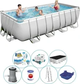 Baseny ogrodowe - Super zestaw basenowy - Bestway Power Steel 488x244x122 cm Rechteckig - miniaturka - grafika 1