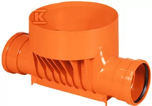 Kaczmarek Kineta PP 315x160, typ1 przelotowa, dla rury wznoszącej korugowanej 315mm oraz rury wlotowej gładkiej 160mm, z uszczelką, kolor pomarańczowy (studnia - Odwodnienia, kanały i akcesoria - miniaturka - grafika 1