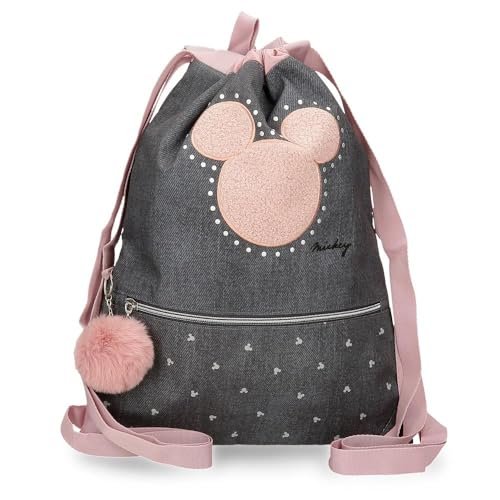 Joumma Disney Mickey Studs Plecak Torba Czarny 35x46 cms Poliester, czarny, worek na plecak