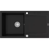 Zlewozmywaki - Mexen Leo zlewozmywak granitowy 1-komorowy z ociekaczem 900 x 500 mm, czarny - 6501901010-77 - miniaturka - grafika 1