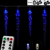 Oświetlenie świąteczne - VOLTRONIC Świąteczne oświetlenie dekoracyjne - sople - 40 LED niebieski + pilot - miniaturka - grafika 1