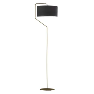 Lampa stojąca do salonu z czarnym welurowym kloszem TESALLIA VELUR  - Lampy stojące - miniaturka - grafika 1