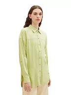 Bluzki damskie - TOM TAILOR Denim Damska bluzka z długim rękawem typu Turn-Up, 32542-Dusty Pear Green Melange, L - miniaturka - grafika 1