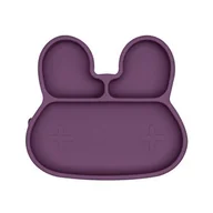 Miseczki i talerzyki dla dzieci - We Might Be Tiny Silikonowy talerzyk z przyssawką króliczek - plum - miniaturka - grafika 1