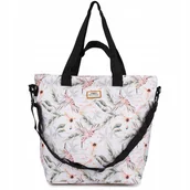 Torby i wózki na zakupy - Torebka Damska Materiałowa Shopperka Lekka Duża A4 Na Ramię Zakupy Torba - miniaturka - grafika 1