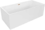 Wanny - Mexen Nita wanna wolnostojąca 170 x 80 cm, biała, przelew miedź szczotkowana - 52091708000-65 - miniaturka - grafika 1