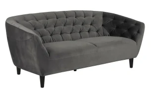 Szara sofa welurowa - Nario 3X - Sofy i kanapy - miniaturka - grafika 1
