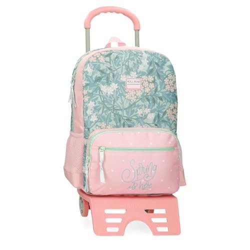 Roll Road Spring is Here Plecak szkolny z wózkiem Różowy 31x42x13 cms Poliester 16,93L, Różowy, plecak szkolny na kółkach