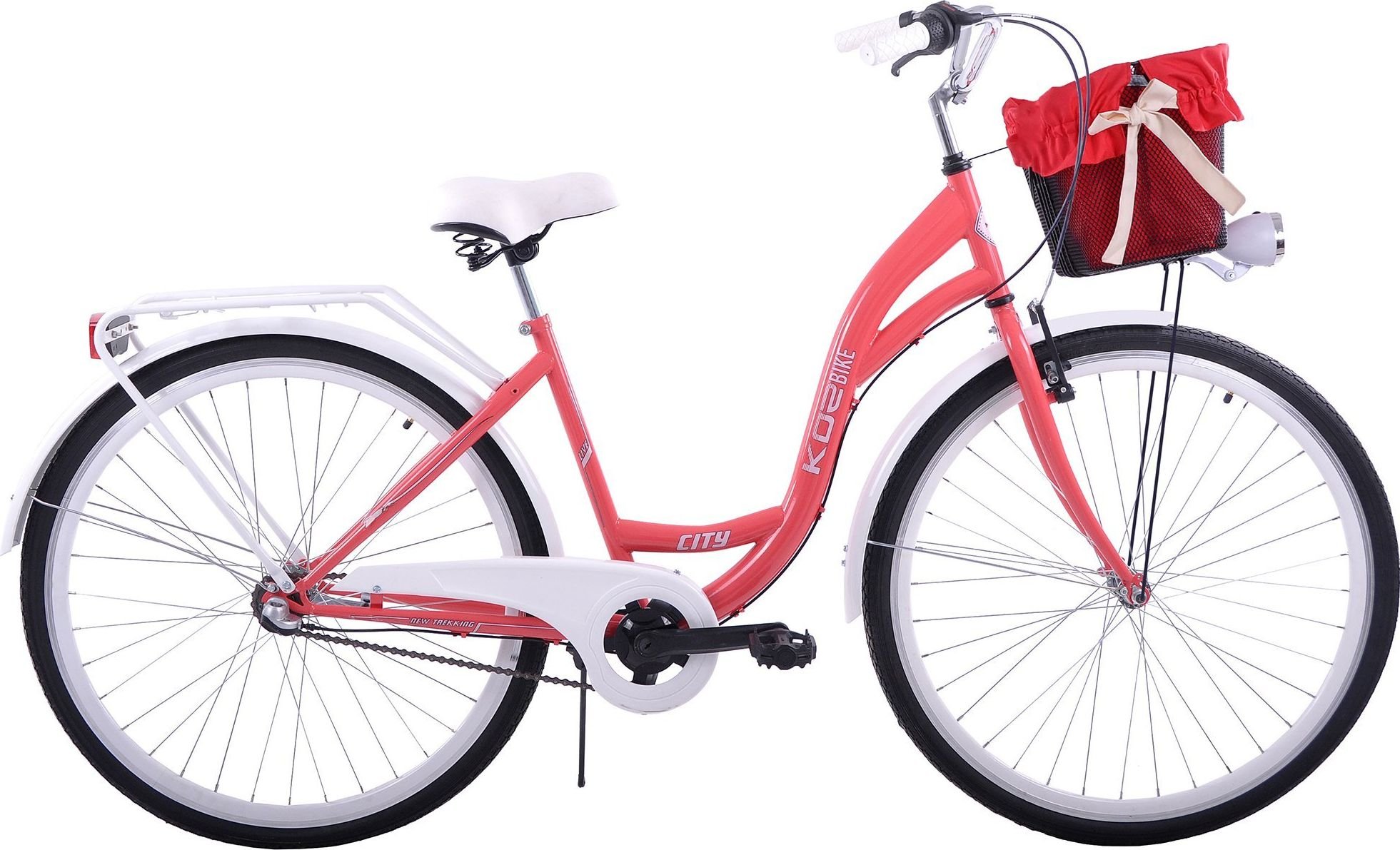 Kozbike K28 Rower miejski damski 28 3 biegi kolor koral