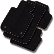 Dywaniki samochodowe - Dywaniki welurowe MOTOS Premium do Kia Stonic od 2017 - Czarna lamówka matowa (nubuk) obszyta czerwoną i białą nicią - miniaturka - grafika 1