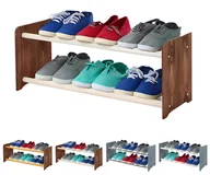 Szafki na buty - 2-półkowy regał na obuwie RBS /szer.65 cm/ Brąz-Biel / Wamar-Sosenka - miniaturka - grafika 1