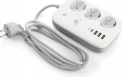 Listwy zasilające - Listwa zasilająca Spacetronik Energooszczędna Listwa zasilająca Sterowana Zdalnie SMART Home Spacetronik 3AC 4U - miniaturka - grafika 1