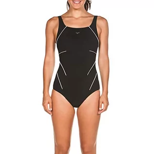 Stroje kąpielowe - Arena Damski kostium kąpielowy Bodylift Jewel Low C-cup Black-white (51) 40 2A085 - grafika 1
