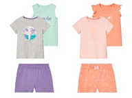 Koszulki dla dziewczynek - lupilu® Komplet dziecięcy z bawełną (t-shirt + top + spodenki) - miniaturka - grafika 1