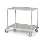 Wózki magazynowe - B2B Partner Nierdzewny wózek półkowy bez rękojeści, 2 półki, 830x510 mm WT-A01403 - miniaturka - grafika 1