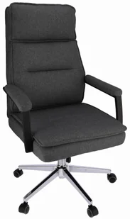 Fotel biurowy, krzesło biurowe Elior Ciemnoszary fotel tapicerowany regulowany A6-F45 - Fotele i krzesła biurowe - miniaturka - grafika 1