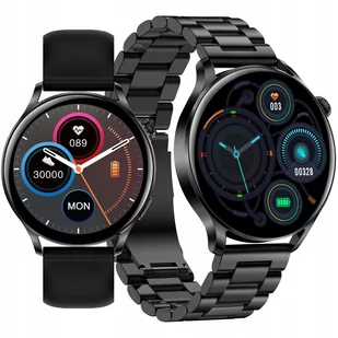 Smartwatch damski z funkcją rozmów ciśnienie puls polskie menu zegarek dla kobiety / trzy paski - JG Smart AK37 - Smartwatch - miniaturka - grafika 1
