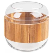 Wazony i flakony - Wazon Dekoracyjny Drewno + Szkło Grace 19X19 Biały + Jasnobrązowy - miniaturka - grafika 1