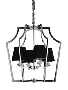 Lumina Deco Deco NOWOCZESNA LAMPA WISZĄCA CHROMOWANA Z CZARNYMI ABAŻURAMI MONTERO - Lampy sufitowe - miniaturka - grafika 1