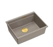 Zlewozmywaki - Quadron LOGAN 100 HQJ6045U4_PVDG1_U Granitowy Soft taupe/Złoty - miniaturka - grafika 1