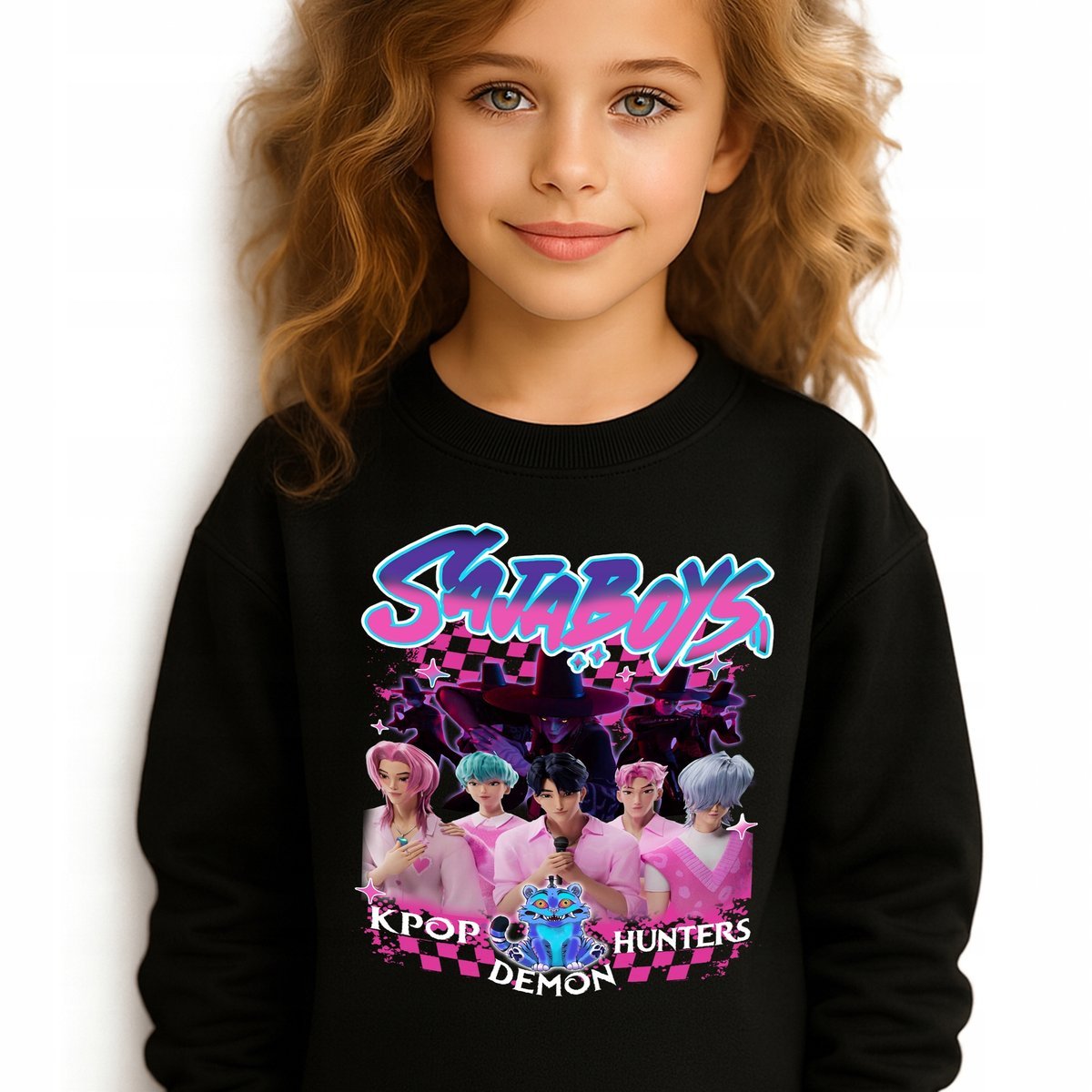 Bluza Dziecięca czarna SAJA BOYS GANG Do Szkoły K-pop Muzyka Wz Rozm 104 cm