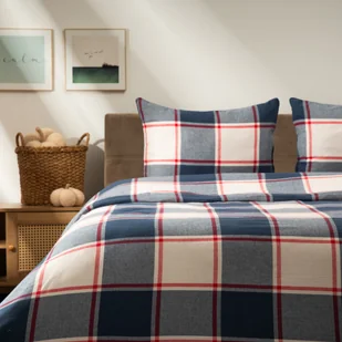 HOMLA HARMON Pościel flanelowa w kratę 160x200 + 2*50x60 cm - Pościel - miniaturka - grafika 1