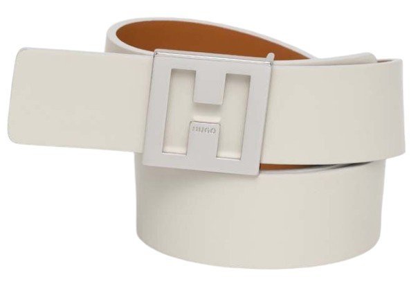 Damski Skórzany Pasek Biały HUGO JODIE BELT 3.5cm ROZMIAR 75