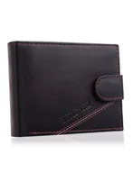 Portfele - Betlewski, Portfel skórzany męski, czarny, 9x12,2 cm - miniaturka - grafika 1